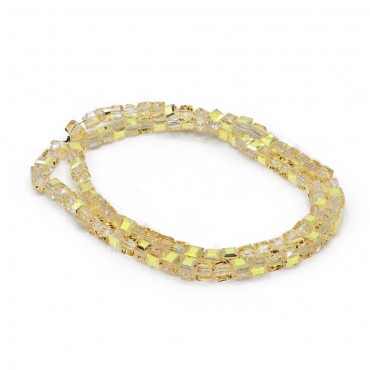 Cristalli 6mm cubici in resina per bijoux Giallo 56
