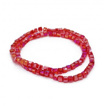 Perline cubiche effetto cristallo in resina 6mm per bijoux Rosso 88