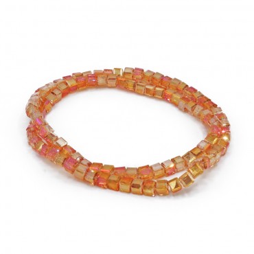 Perline cubiche effetto cristallo in resina 6mm per bijoux Arancione 202