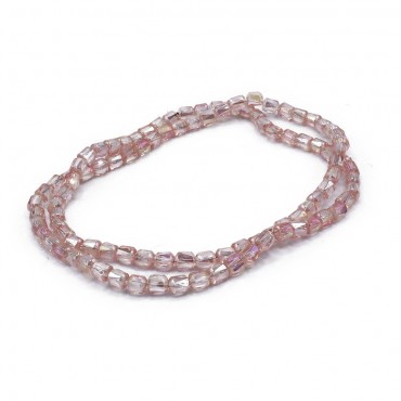 Perline cilindriche effetto cristallo in resina 6mm per bijoux Rosa 52