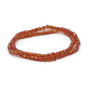 Perline cilindriche effetto cristallo in resina 6mm per bijoux Arancione 202