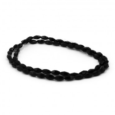 Perline ellittiche effetto cristallo in resina 6mm per bijoux Nero 2