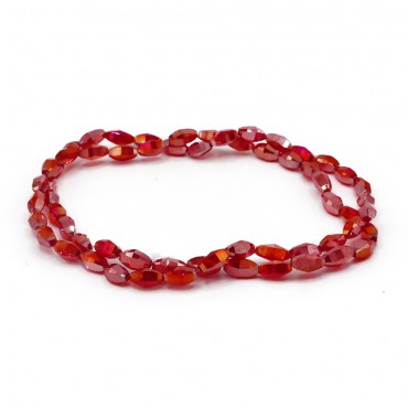 Cristalli 6mm ellittici in resina per bijoux Rosso 88