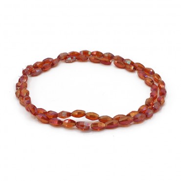 Perline ellittiche effetto cristallo in resina 6mm per bijoux Arancione 202