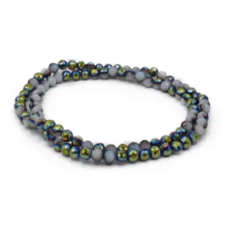 6mm Faceted Glass Crystals for Jewelry Grigio cangiante 239