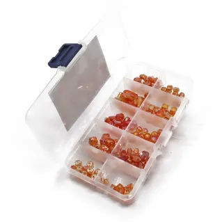 Assorted Resin Jewelry Crystals with 10 Compartment Box Arancione 202