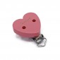 Clip per ciuccio Cuore Personalizzabile Rosa