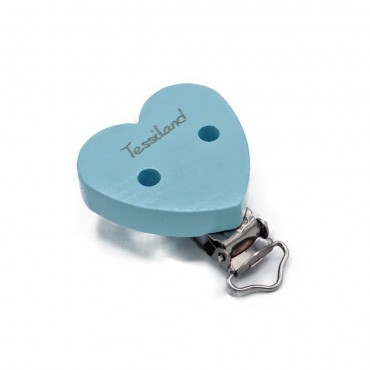 Clip per ciuccio Cuore Personalizzabile Azzurro