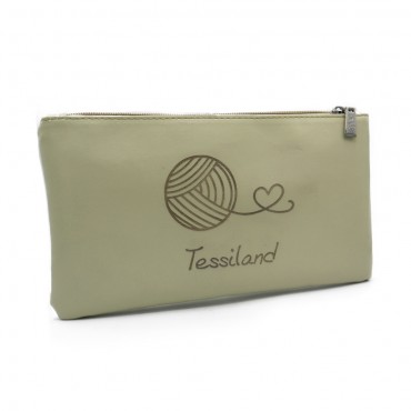 Pochette similicuir Zip personnalisable Ivoire | Tessiland
