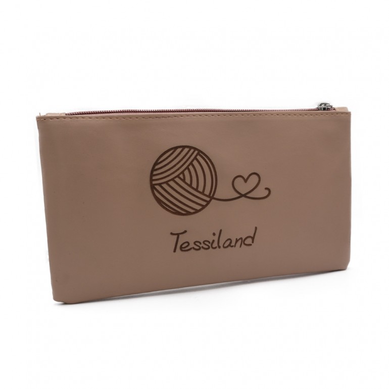 Pochette Ecopelle Zip Personalizzabili Cipria | Tessiland