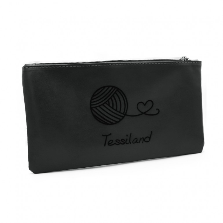 Eco-leather zip clutch bag Customizable Gray | Tessiland
