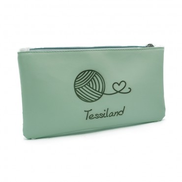 Pochette personalizzabile in ecopelle con zip porta attrezzi made in Italy 24x13cm Tiffany