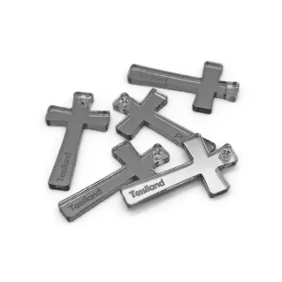 Customizable Plexiglass Crucifix for Favors 40x20mm 5pcs Argento
