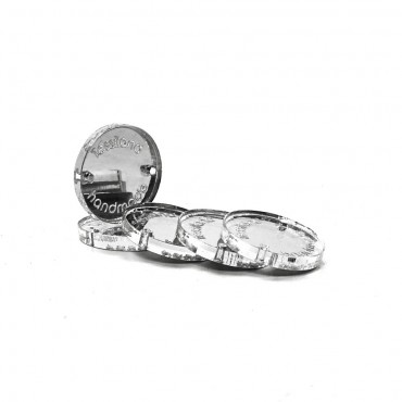 Plaques Personnalisables Cercle 5 pcs Plex miroir Argent
