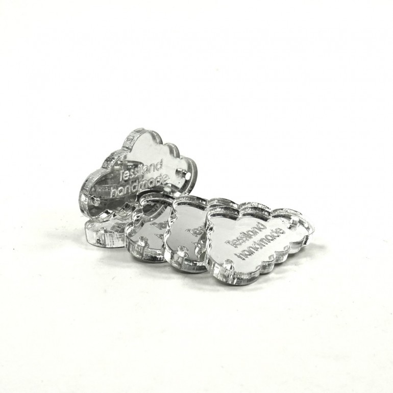 Custom Tags Cloud pack 5 pcs Plex mirror Silver