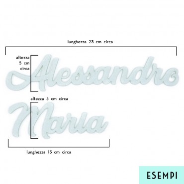 Nome in Feltro Nuvola Personalizzabile h 5cm