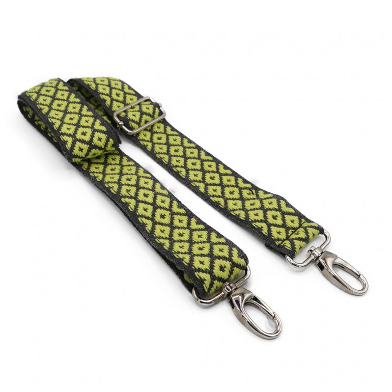Asa para bolsos de crochet de Tejido Rombo Lime Gris | Tessiland