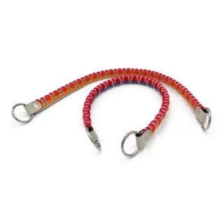 Cheope Fabric Handles with Rings and Eco-Leather Finished Made in Italy Luna
