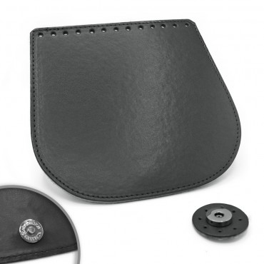 Patta Globo in ecopelle con chiusura magnetica made in Italy Grigio