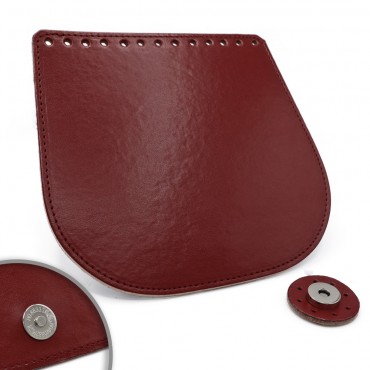 Patta Globo in ecopelle con chiusura magnetica made in Italy Bordeaux