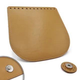 Patte Globe en simili cuir avec fermeture magnétique Made in Italy Beige