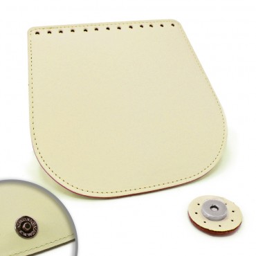 Patta Globo in ecopelle con chiusura magnetica made in Italy Panna