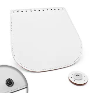 Patte Globe en simili cuir avec fermeture magnétique Made in Italy Blanc