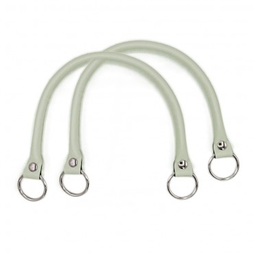 Pair of Circle handles in Ecopelle for crochet creations Ivory | Tessiland