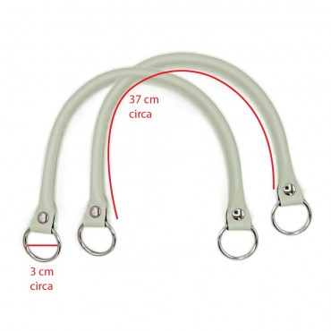 Pair of Circle handles in Ecopelle for crochet creations Ivory | Tessiland