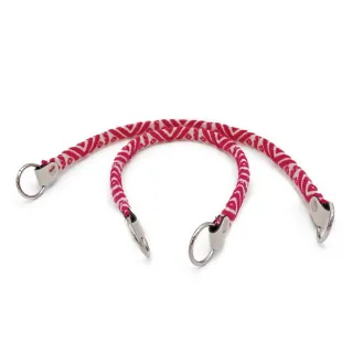 Poignées Maya en tissu avec anneaux en simili cuir made in Italy Fuxia