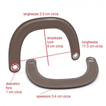 Manici DIOR Artigianali in Ecopelle Tortora: Dettagli Raffinati Made in Italy | Tessiland