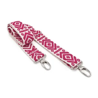 Adjustable Geometric Fabric Maya Shoulder Strap for Bags Fucsia