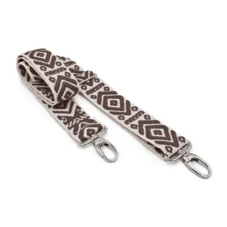 Adjustable Geometric Fabric Maya Shoulder Strap for Bags Brown