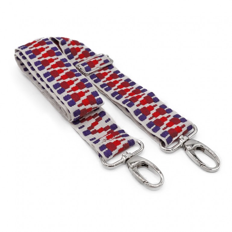 Bandoulière pour Sac en Tissu Cheope Jupiter avec finitions en argent | Tessiland