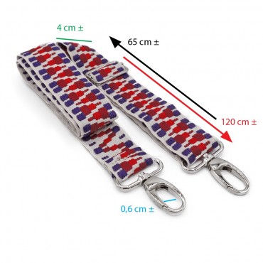 Bandoulière pour Sac en Tissu Cheope Jupiter avec finitions en argent | Tessiland