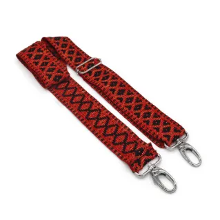 Bandoulière en tissu à motif losange pour créations DIY Rouge