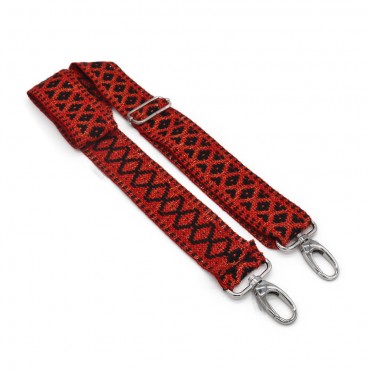 Strap for crochet bags Fabric Rombo Lux Red | Tessiland
