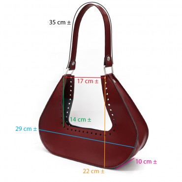 Set Borsa Kaya in Ecopelle con rifiniture argento Bordeaux | Tessiland