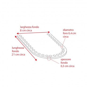 Base para bolsos de ganchillo 21x8 en Ecopiel Tiffany | Tessiland