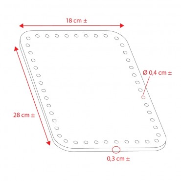 Eco Leather Bag Bottom 28x18 with Rounded Corner White | Tessiland