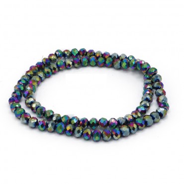 Perline cristallo prisma 6mm cucibili in resina per bijoux e accessori Cristal rame