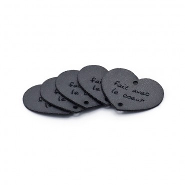 Etiqueta de Eco-piel corazón titanium fait avec le cœur | Tessiland