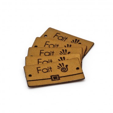 Eco-leather tag gold pochette | Tessiland