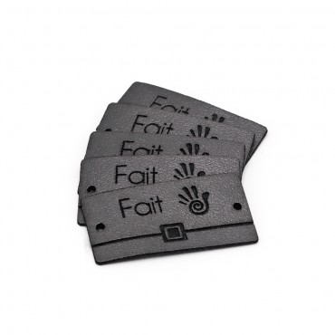 Étiquette en Éco-cuir pochette titanium | Tessiland