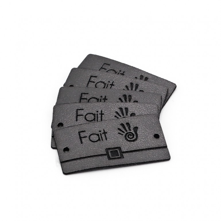 Eco-leather tag titanium pochette | Tessiland