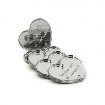 Plexiglass tag mirrored heart hecho con el corazón | Tessiland