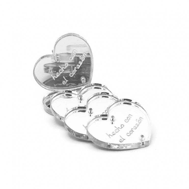 Plexiglass tag transparent heart hecho con el corazón | Tessiland