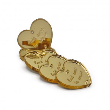 Plexiglass tag mirrored heart fait avec le cœur | Tessiland