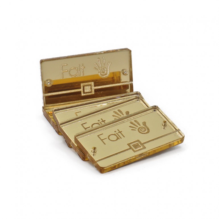 Mirrored plexiglass tag gold pochette | Tessiland