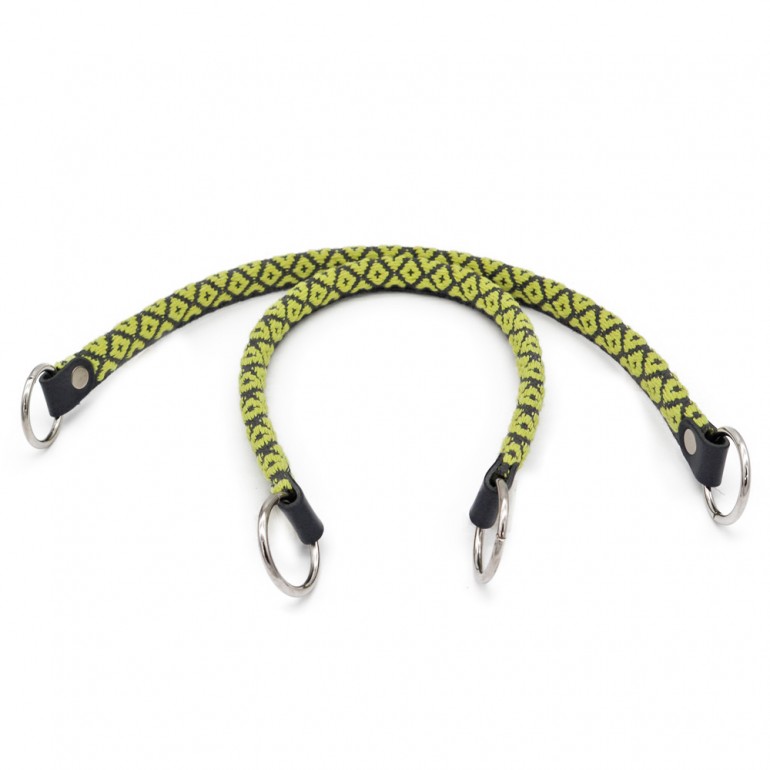 Poignées en Tissu Rhombus Lime Gris pour sacs et pochettes | Tessiland